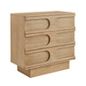Capri carved inlay accent cabinet in oak