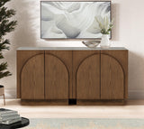 Questa 31" Scandinavian Mid Century 2-Door Wood Grain Cabinet - room setting