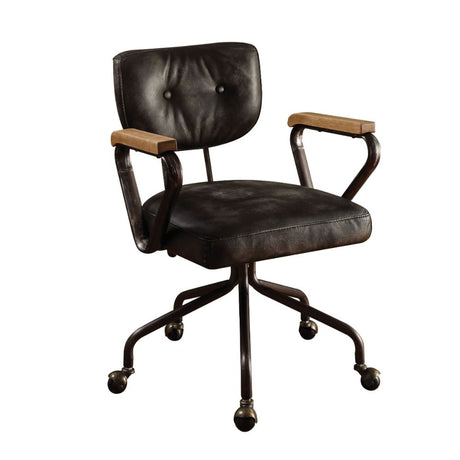 Hallie Top Grain Leather Swivel Office Chair