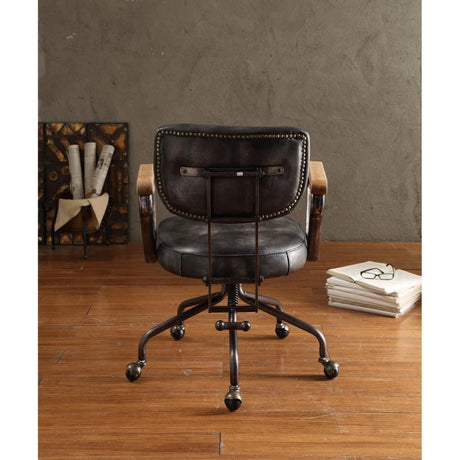 Hallie Top Grain Leather Swivel Office Chair