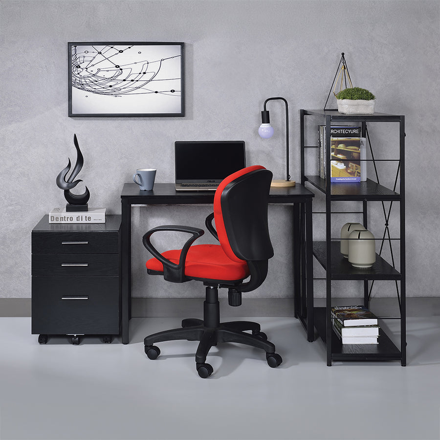 Zaidin Industrial Writing Desk - V-Shaped Metal Base & Distressed Top in Black, Antique White or Weathered Oak