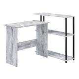 Ievi L-Shaped Writing Desk with Side Bookshelf