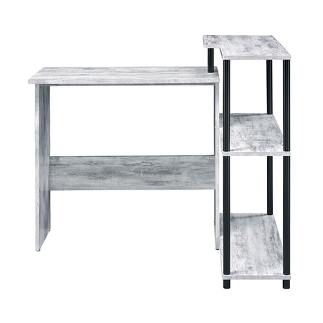 Ievi L-Shaped Writing Desk with Side Bookshelf
