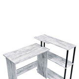 Ievi L-Shaped Writing Desk with Side Bookshelf