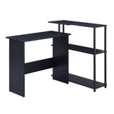 Ievi L-Shaped Writing Desk with Side Bookshelf