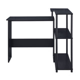 Ievi L-Shaped Writing Desk with Side Bookshelf