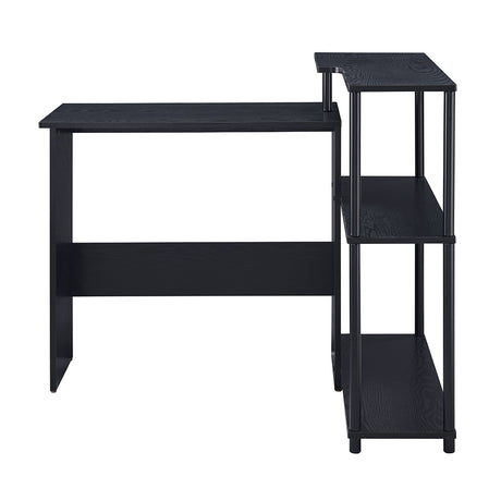 Ievi L-Shaped Writing Desk with Side Bookshelf
