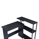 Ievi L-Shaped Writing Desk with Side Bookshelf