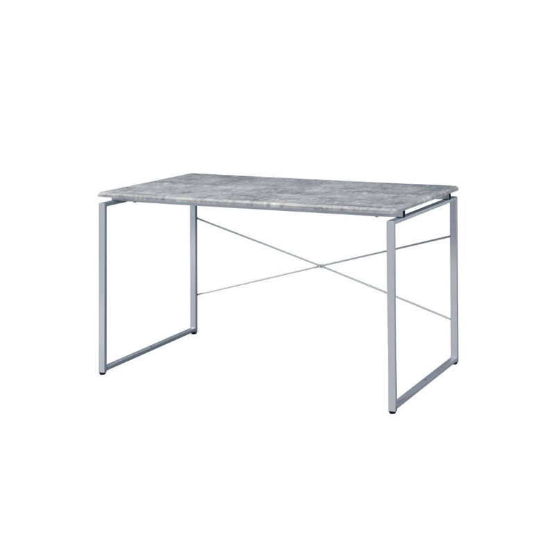 Jurgen Industrial Home Office - Writing Desk, Bookshelf & Rolling File Cabinet in Faux Concrete or Oak