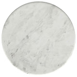 Berkeley 16" Round Marble Top Side Table - White Marble on Dark Mango Wood Base – view 6