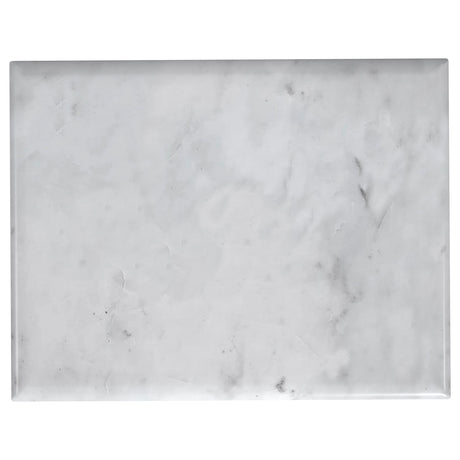 Baldwin Rectangular Marble Top Side Table - White Marble on Hand-Hammered Gold Frame – view 6