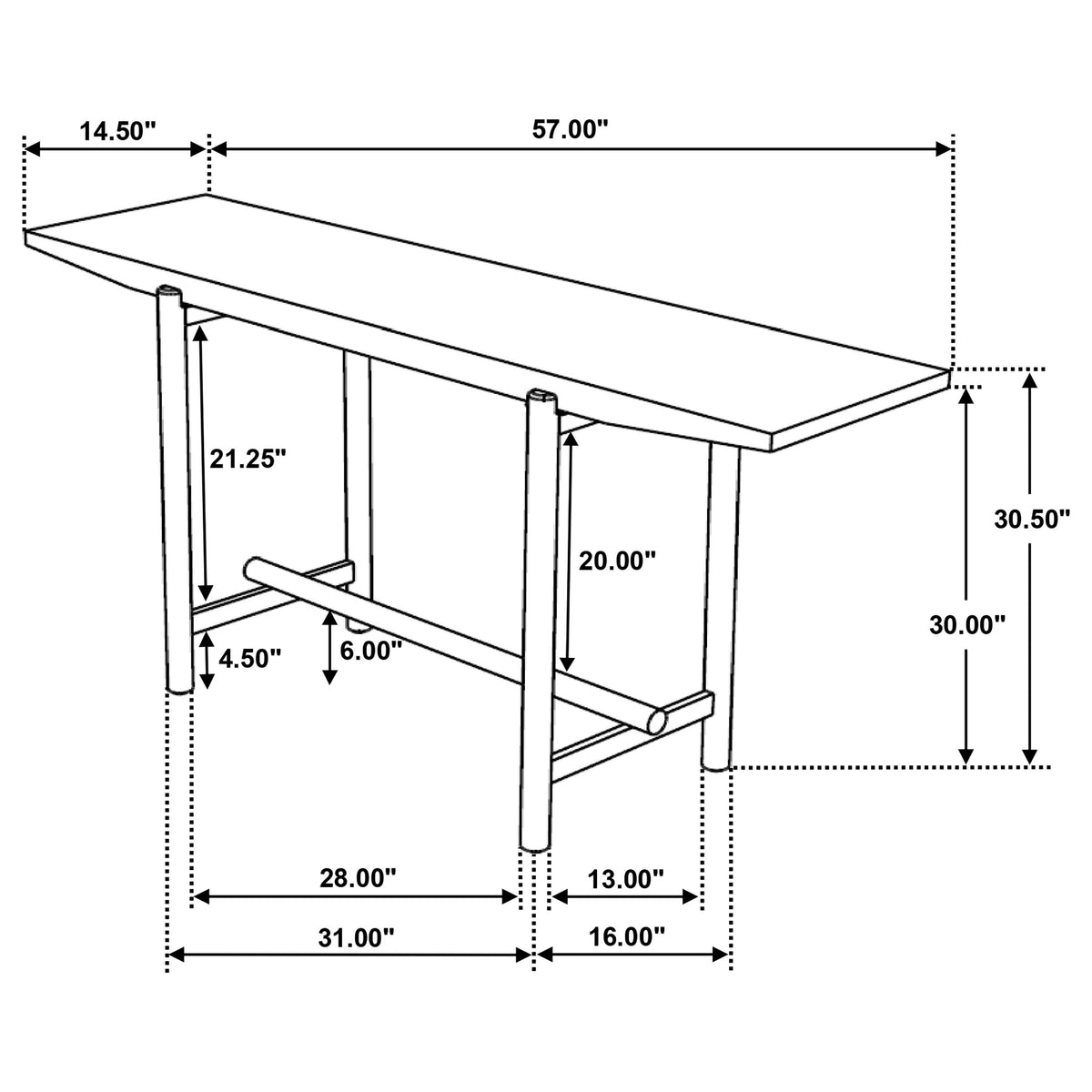 Darius 57" Solid Mango Wood Console Table - Minimalist Entryway Table in Natural – view 11