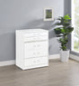 Danbury Makeup Vanity & Stool Set - LED Flip-Top Mirror, USB Ports & Glass Top in White High Gloss – view 1