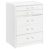 Danbury Makeup Vanity & Stool Set - LED Flip-Top Mirror, USB Ports & Glass Top in White High Gloss – view 4