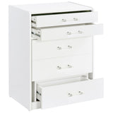 Danbury Makeup Vanity & Stool Set - LED Flip-Top Mirror, USB Ports & Glass Top in White High Gloss – view 5