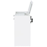 Danbury Makeup Vanity & Stool Set - LED Flip-Top Mirror, USB Ports & Glass Top in White High Gloss – view 10