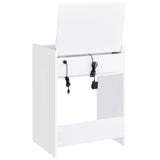Danbury Makeup Vanity & Stool Set - LED Flip-Top Mirror, USB Ports & Glass Top in White High Gloss – view 11