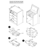Danbury Makeup Vanity & Stool Set - LED Flip-Top Mirror, USB Ports & Glass Top in White High Gloss – view 20