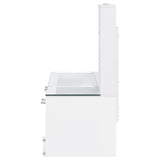 Flora Vanity Set with Touch LED Mirror & Stool - 2 Drawers, Fluted Cabinet in White High Gloss – view 10
