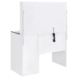 Flora Vanity Set with Touch LED Mirror & Stool - 2 Drawers, Fluted Cabinet in White High Gloss – view 11