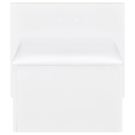 Flora Vanity Set with Touch LED Mirror & Stool - 2 Drawers, Fluted Cabinet in White High Gloss – view 14