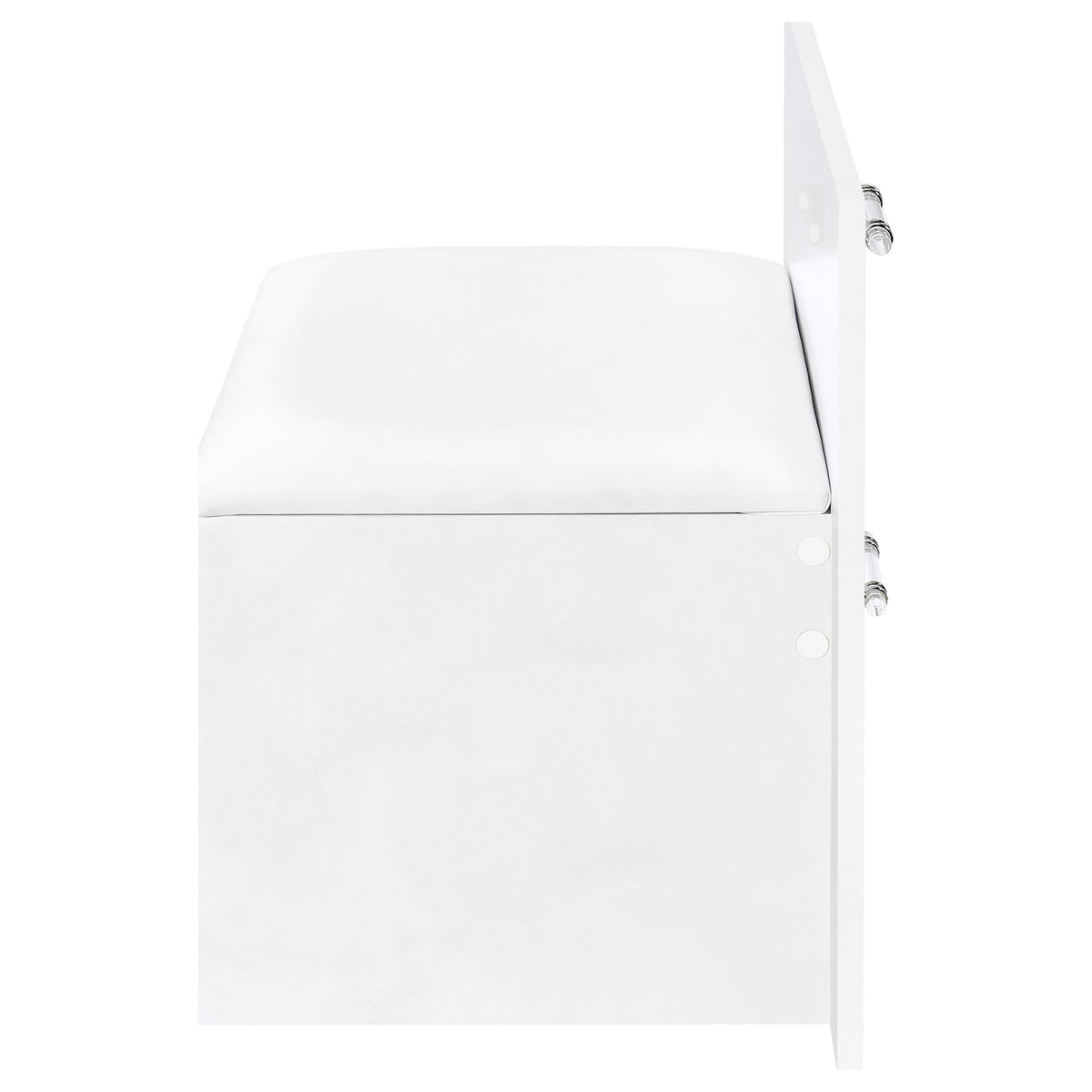 Flora Vanity Set with Touch LED Mirror & Stool - 2 Drawers, Fluted Cabinet in White High Gloss – view 15