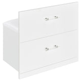 Flora Vanity Set with Touch LED Mirror & Stool - 2 Drawers, Fluted Cabinet in White High Gloss – view 16