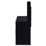 Flora Makeup Vanity Set with LED Mirror & Stool - 2 Drawers, Fluted Cabinet & Glass Top in Black High Gloss – view 10