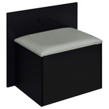 Flora Makeup Vanity Set with LED Mirror & Stool - 2 Drawers, Fluted Cabinet & Glass Top in Black High Gloss – view 13