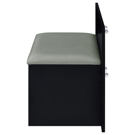 Flora Makeup Vanity Set with LED Mirror & Stool - 2 Drawers, Fluted Cabinet & Glass Top in Black High Gloss – view 15