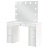 Regina Makeup Vanity Set with Lighted Mirror & Stool - 9 Mirrored Drawers in White – view 5
