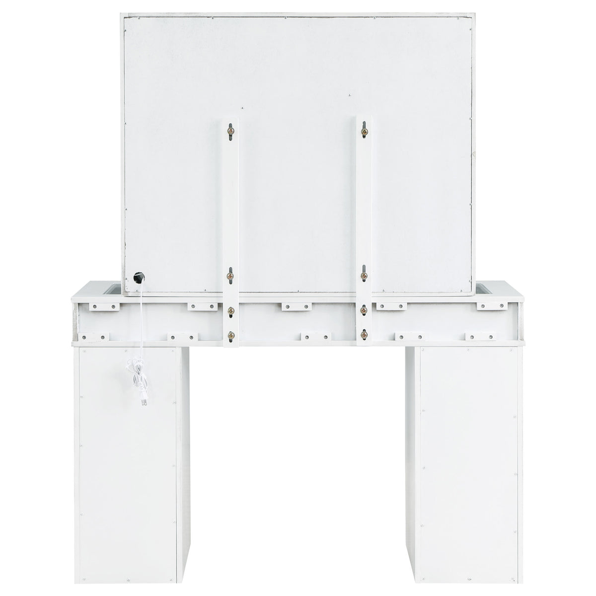 Regina Makeup Vanity Set with Lighted Mirror & Stool - 9 Mirrored Drawers in White – view 8