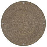 Halden Round Woven Seagrass Accent Side Table - Clear Glass Top in Light Brown, Coastal Style – view 4