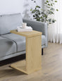 Clower C-Shaped Sofa Side Table - Compact Slide-Under Design in Light Oak – view 1