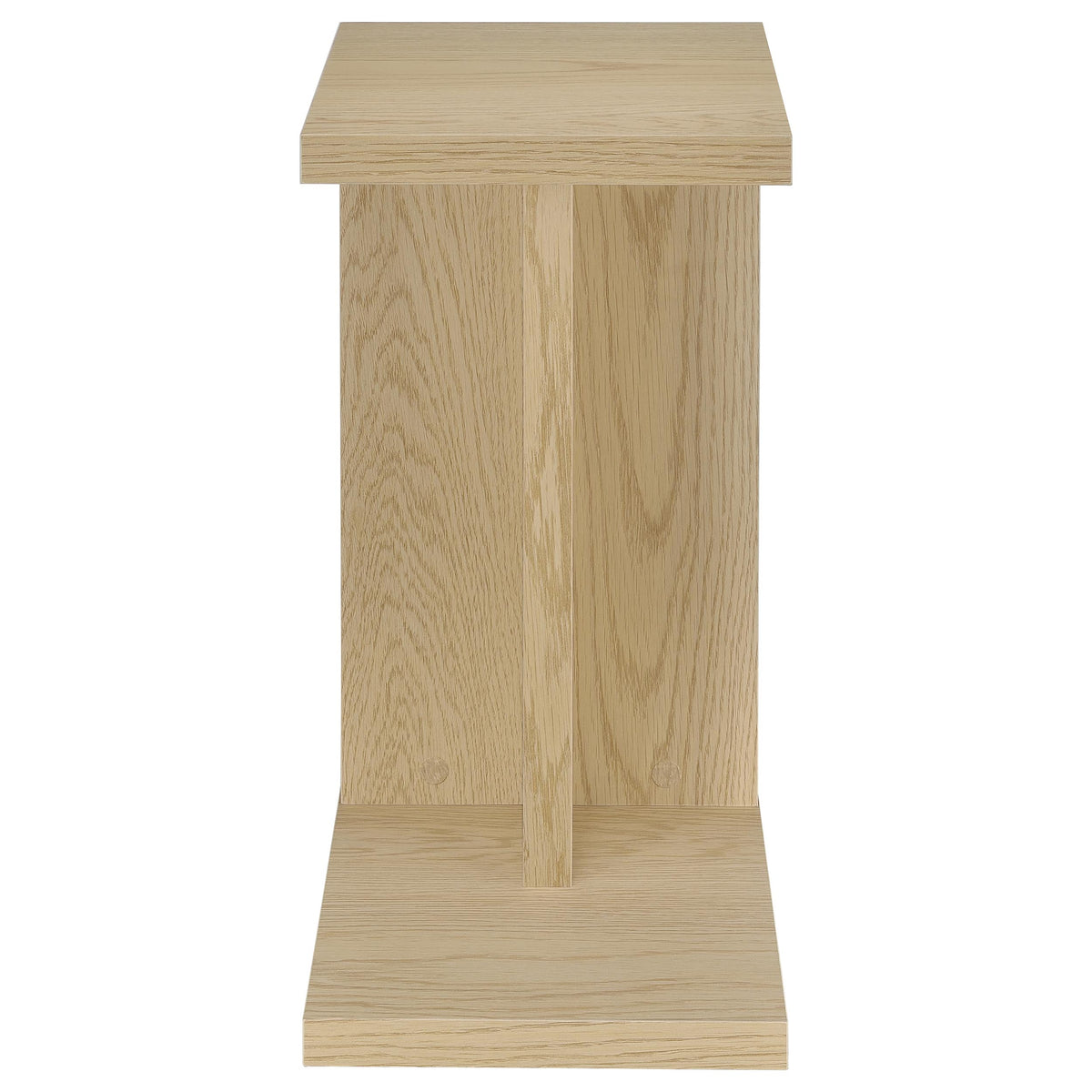 Clower C-Shaped Sofa Side Table - Compact Slide-Under Design in Light Oak – view 3