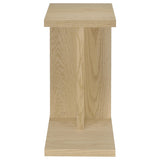 Clower C-Shaped Sofa Side Table - Compact Slide-Under Design in Light Oak – view 3