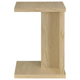 Clower C-Shaped Sofa Side Table - Compact Slide-Under Design in Light Oak – view 5