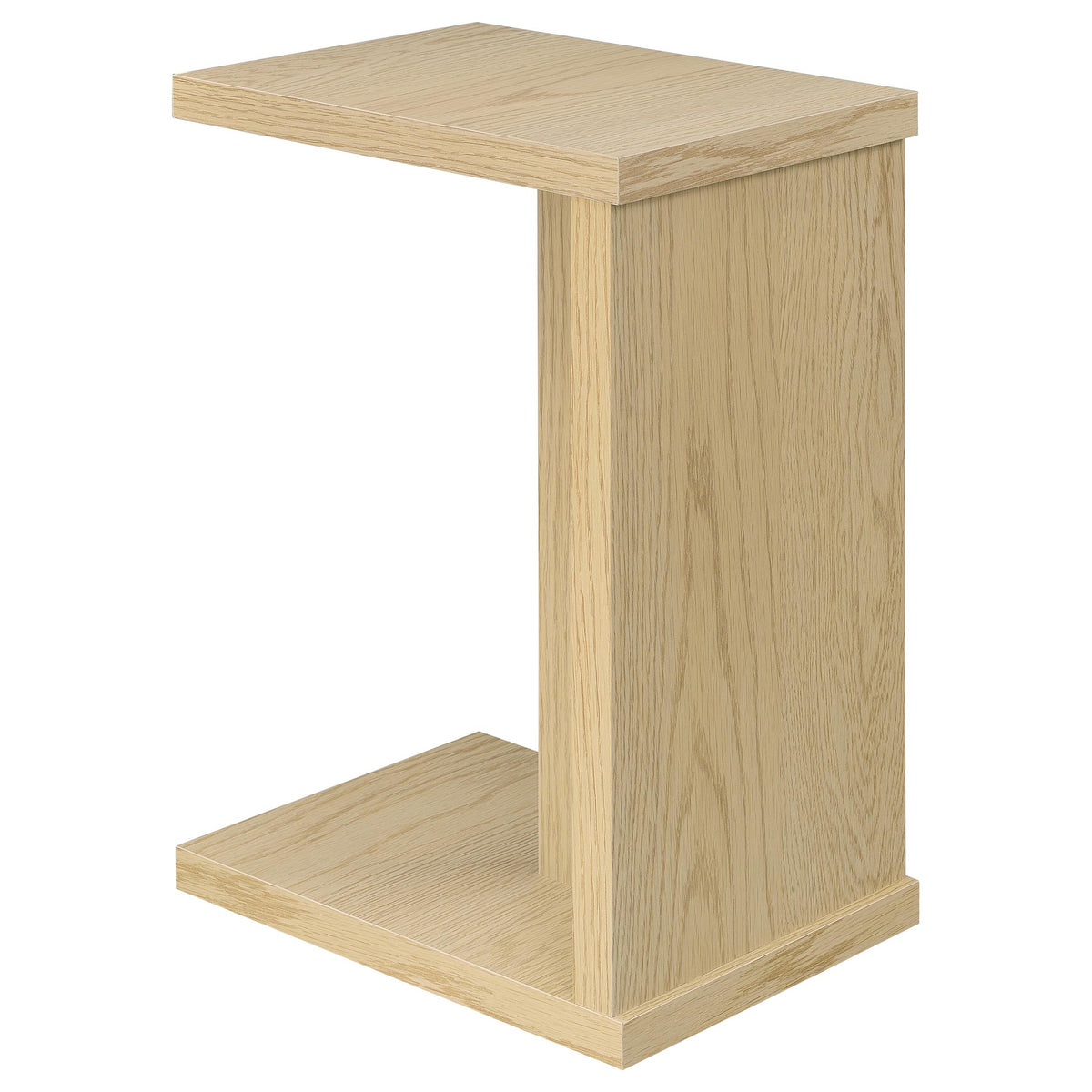 Clower C-Shaped Sofa Side Table - Compact Slide-Under Design in Light Oak – view 6