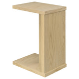 Clower C-Shaped Sofa Side Table - Compact Slide-Under Design in Light Oak – view 6
