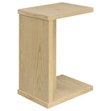 Clower C-Shaped Sofa Side Table - Compact Slide-Under Design in Light Oak – view 7