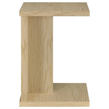 Clower C-Shaped Sofa Side Table - Compact Slide-Under Design in Light Oak – view 8