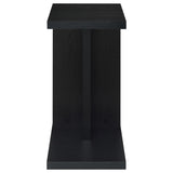 Clower C-Shaped Sofa Side Table - Compact Slide-Under Snack Table in Matte Black – view 3