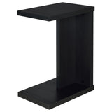 Clower C-Shaped Sofa Side Table - Compact Slide-Under Snack Table in Matte Black – view 4
