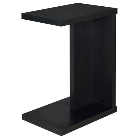Clower C-Shaped Sofa Side Table - Compact Slide-Under Snack Table in Matte Black – view 4