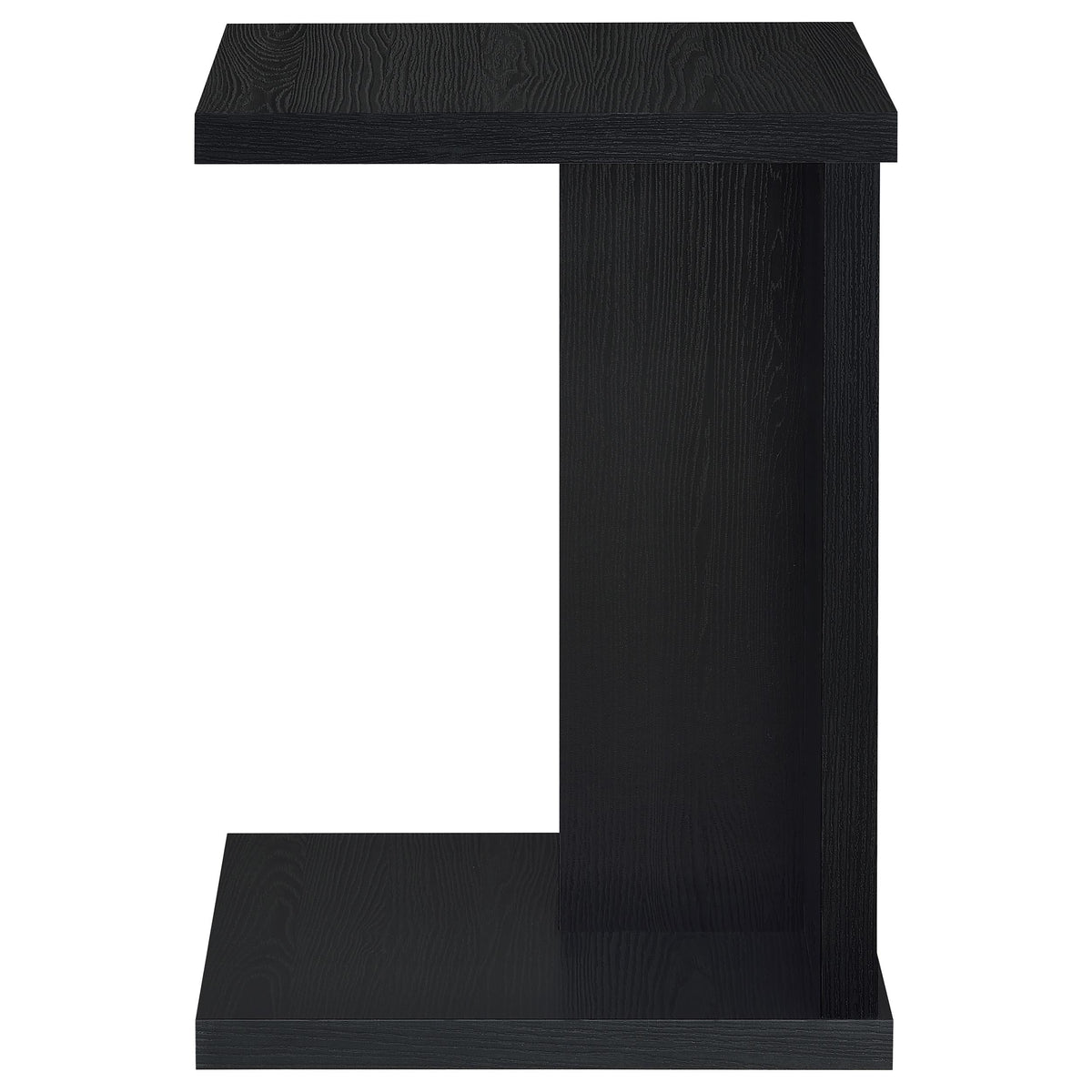 Clower C-Shaped Sofa Side Table - Compact Slide-Under Snack Table in Matte Black – view 5