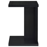 Clower C-Shaped Sofa Side Table - Compact Slide-Under Snack Table in Matte Black – view 5
