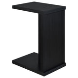 Clower C-Shaped Sofa Side Table - Compact Slide-Under Snack Table in Matte Black – view 6