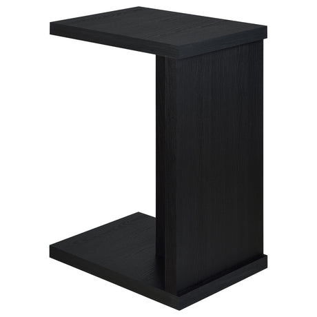 Clower C-Shaped Sofa Side Table - Compact Slide-Under Snack Table in Matte Black – view 6