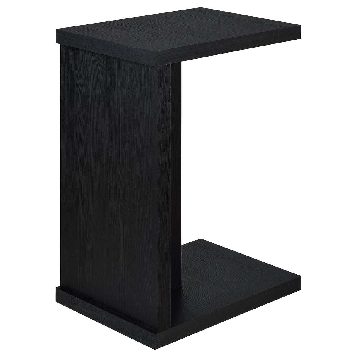 Clower C-Shaped Sofa Side Table - Compact Slide-Under Snack Table in Matte Black – view 7