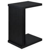 Clower C-Shaped Sofa Side Table - Compact Slide-Under Snack Table in Matte Black – view 7